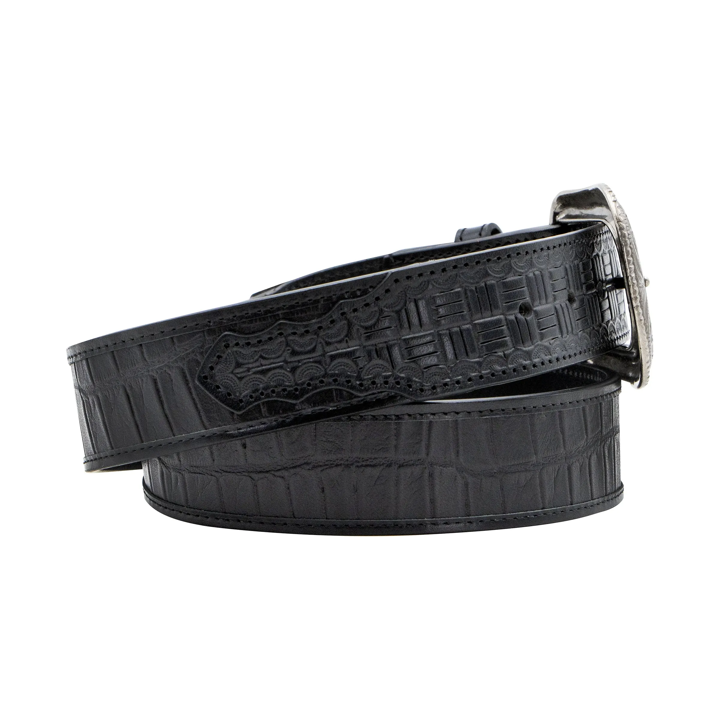 1 1/2" Exotic Alligator Print with Checkered Billets Belt