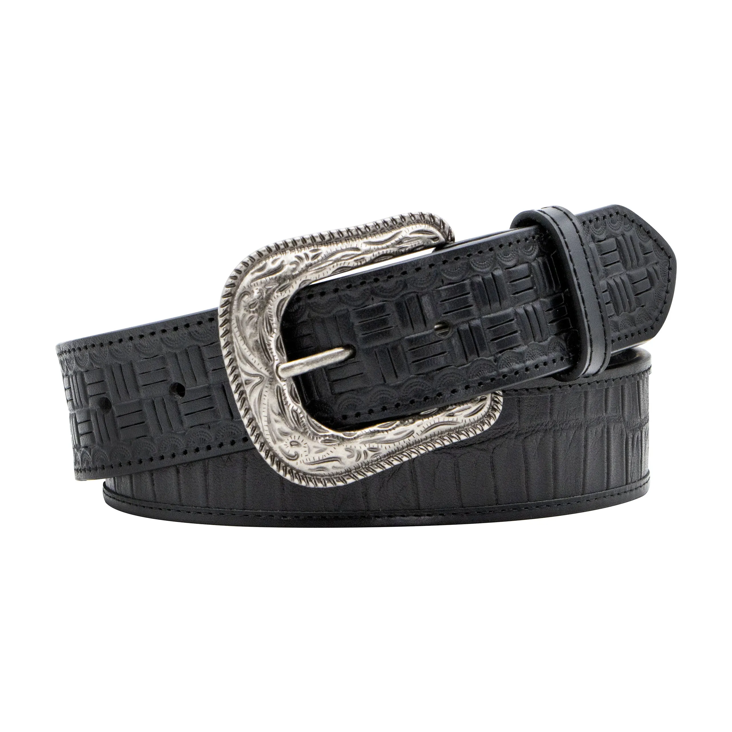 1 1/2" Exotic Alligator Print with Checkered Billets Belt