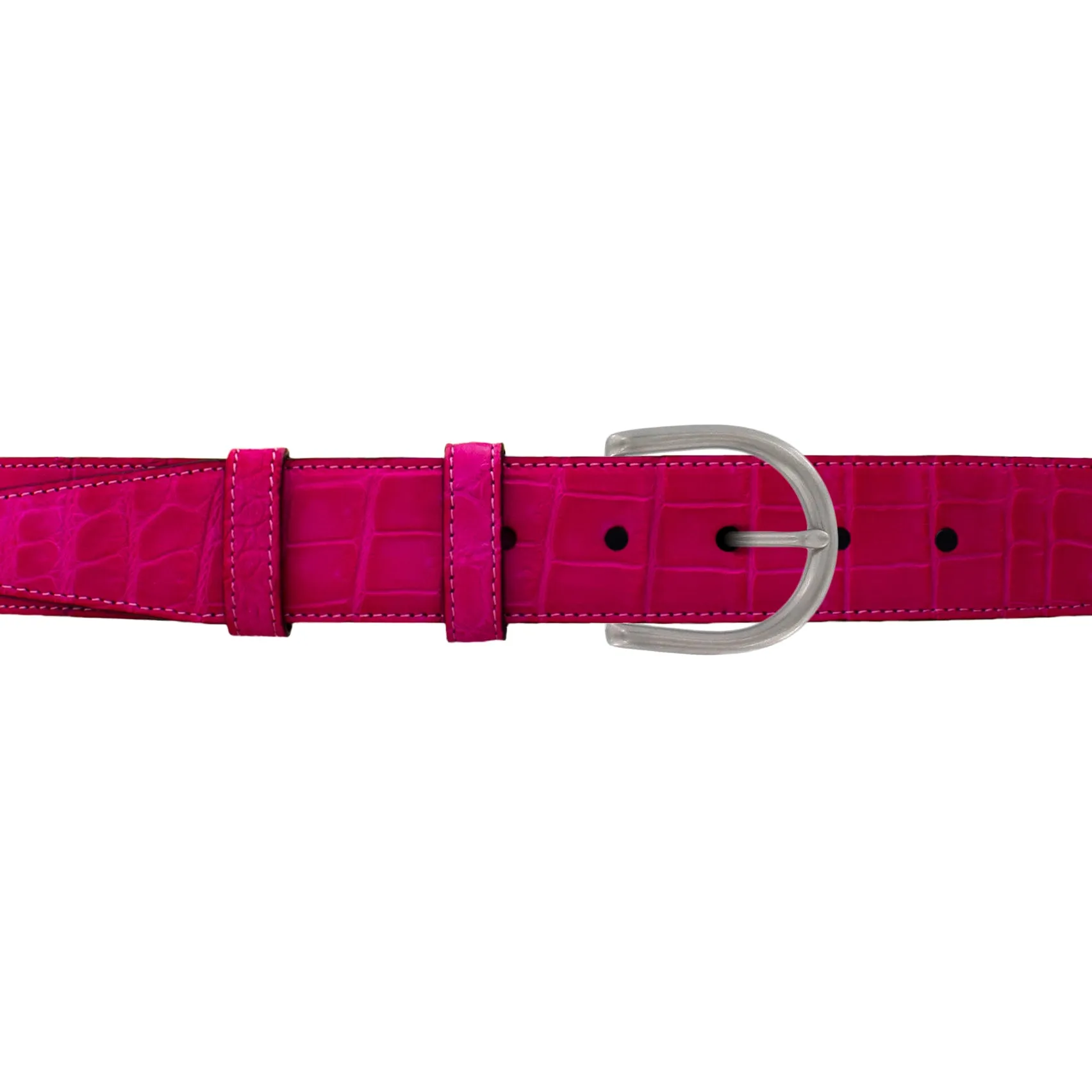 1 1/2" Magenta Seasonal Belt with Denver Casual Buckle in Matt Nickel