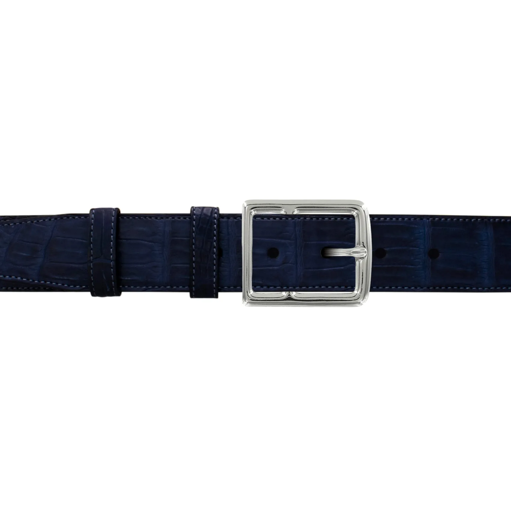 1 1/2" Midnight Classic Belt with Crawford Casual Buckle in Polished Nickel