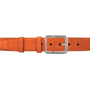 1 1/2" Orange Seasonal Belt with Crawford Casual Buckle in Polished Nickel