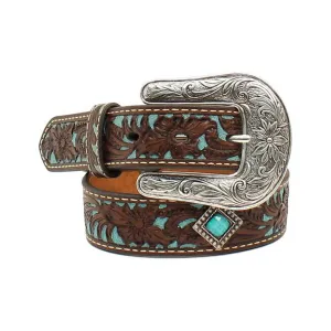 1/4'' Flower Overlay Diamond Concho Belt