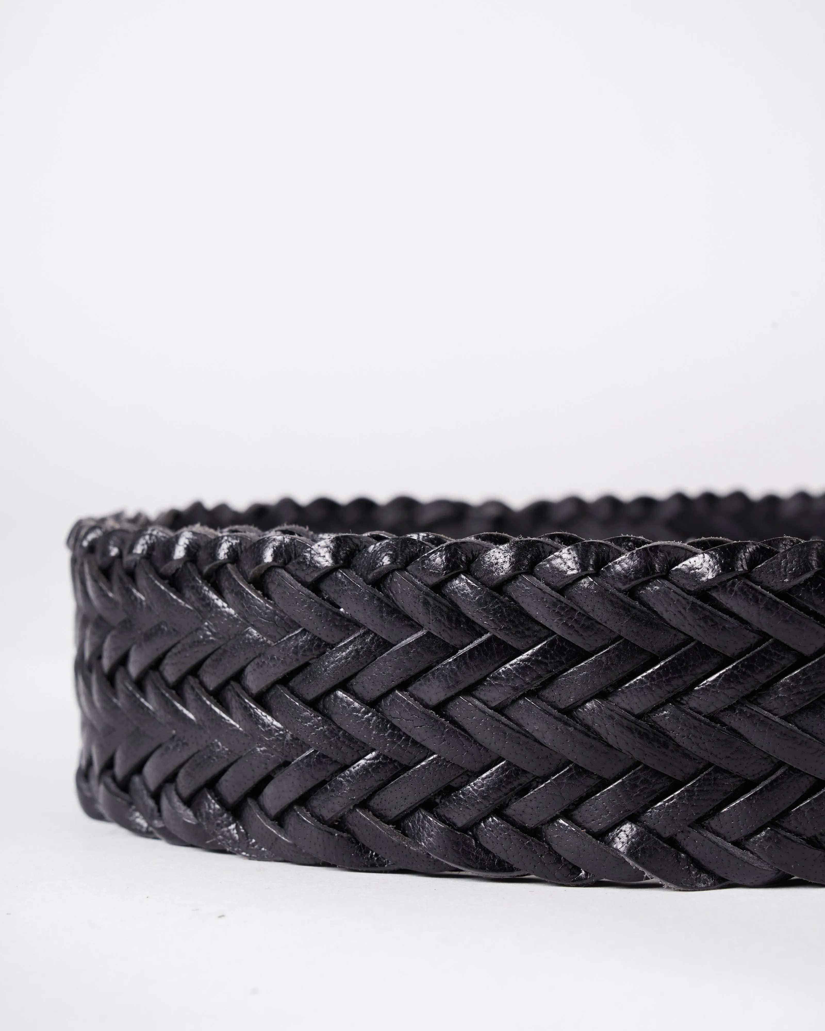 16ply belt - black leather