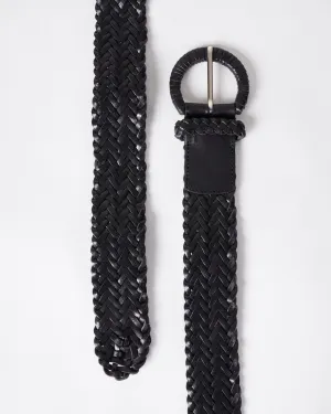 16ply belt - black leather