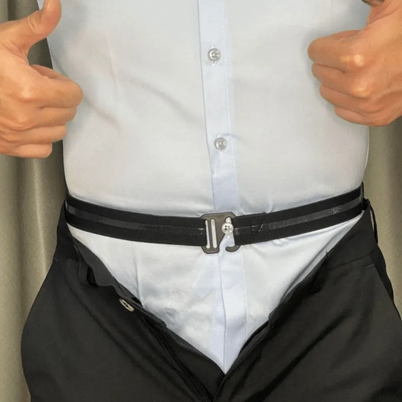 1pc Black Elastic Non-Marking Stretch Unisex Belt - Hole-Free