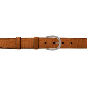 1" Dark Sand Classic Belt with Denver Casual Buckle in Matt Nickel