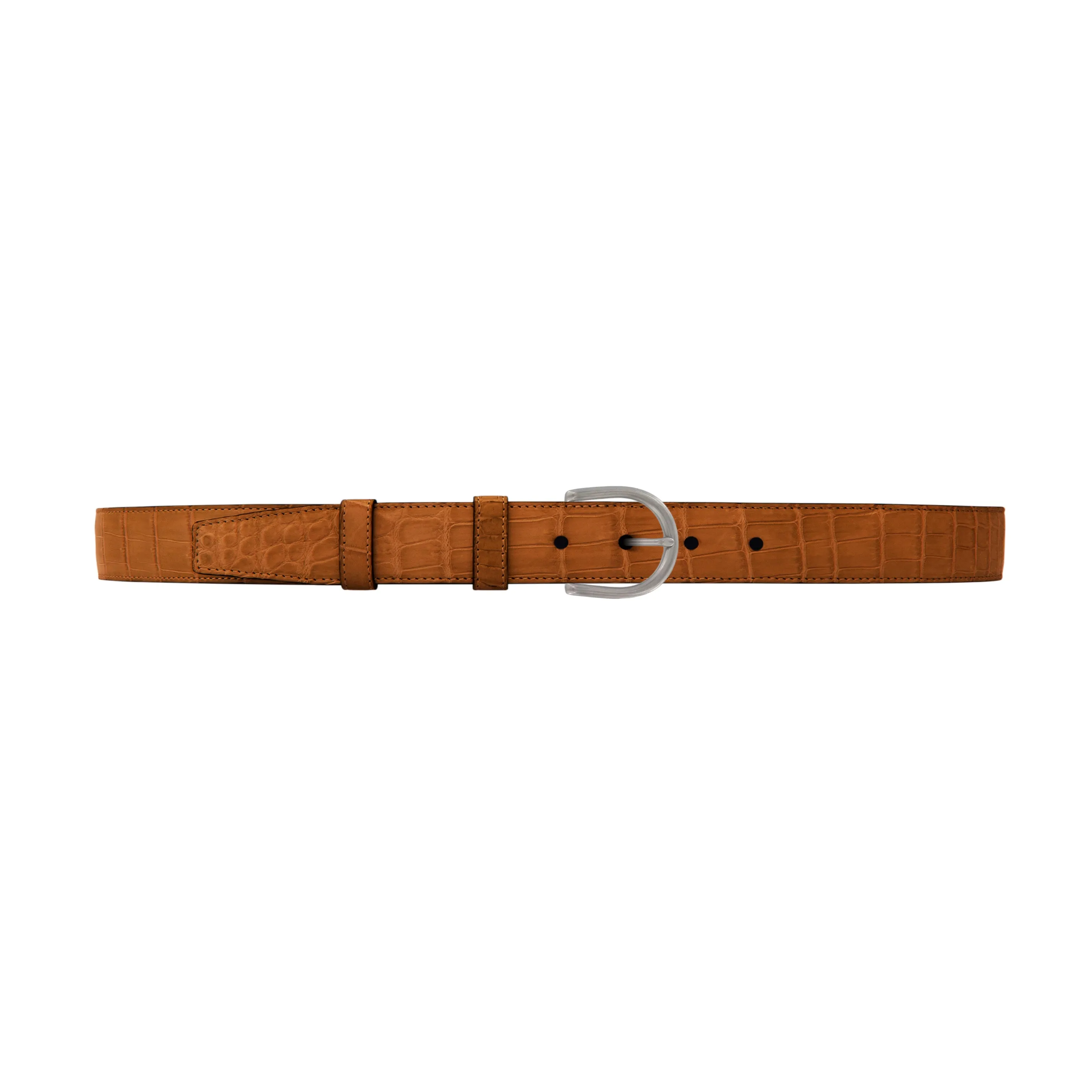 1" Dark Sand Classic Belt with Denver Casual Buckle in Matt Nickel