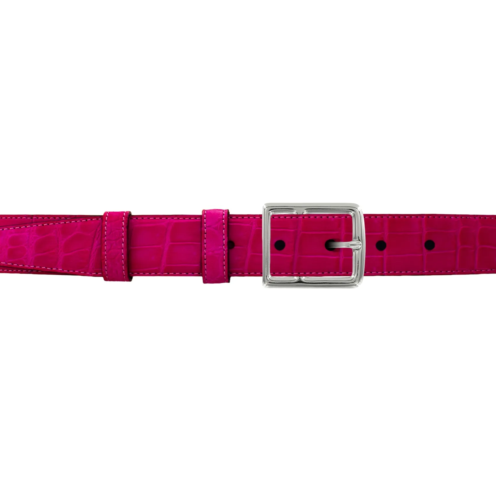 1" Magenta Seasonal Belt with Crawford Casual Buckle in Polished Nickel