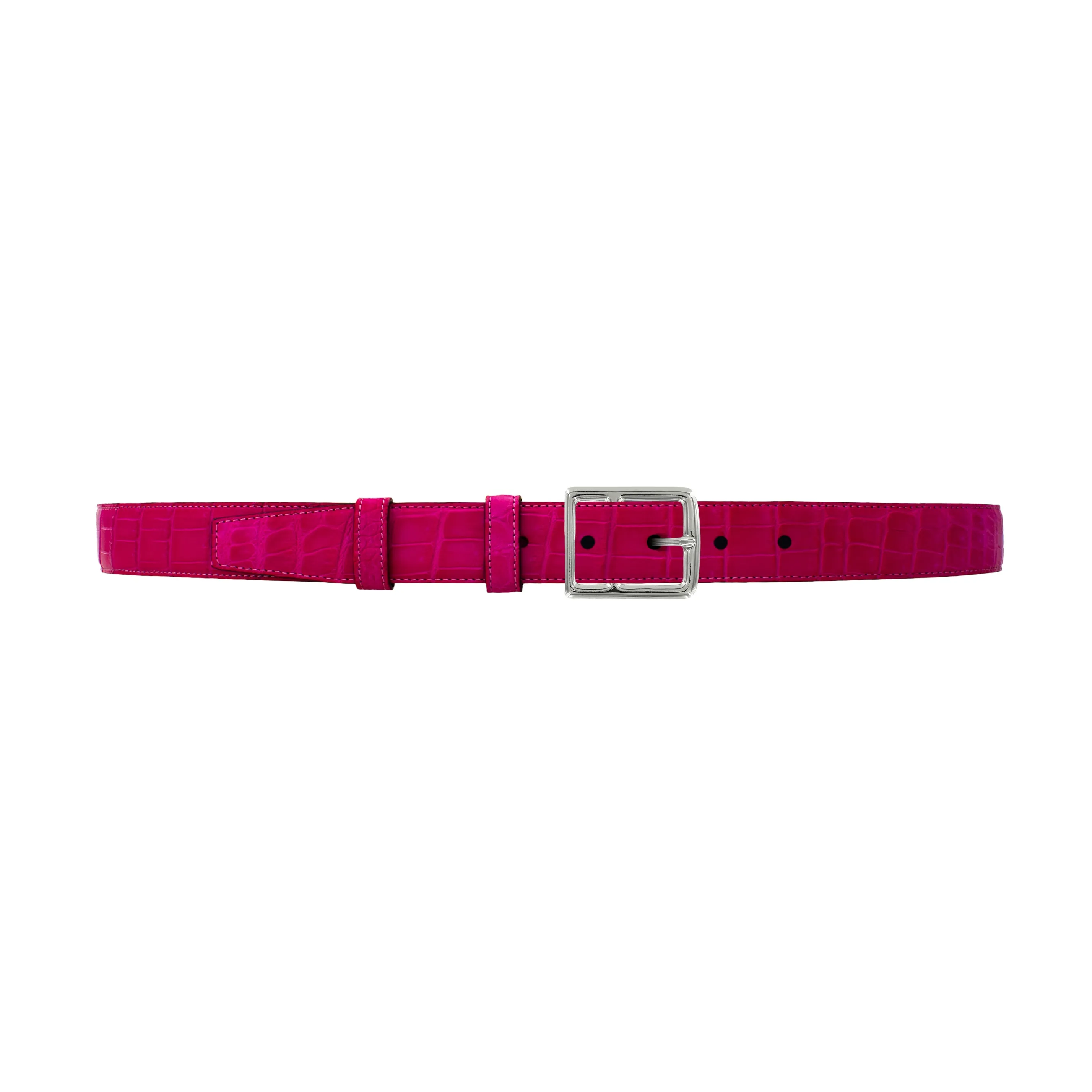 1" Magenta Seasonal Belt with Crawford Casual Buckle in Polished Nickel