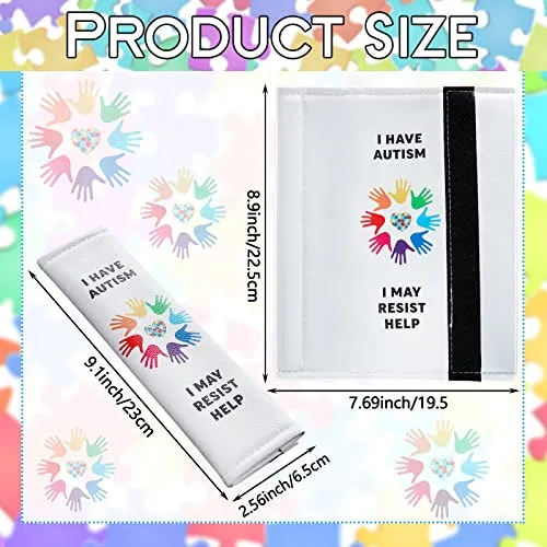 2 Pack Autism Belt Cover Awareness Car Seat Covers Non-Verbal Help Belts Cover Puzzle Sign and Awareness Designs (Autism Style)