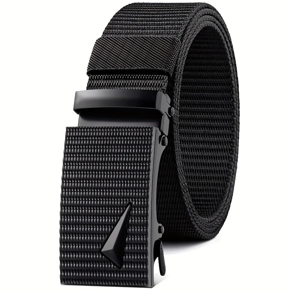 2 Pack Men'S Casual Style Belts Set Nylon Canvas Strap Square Buckle