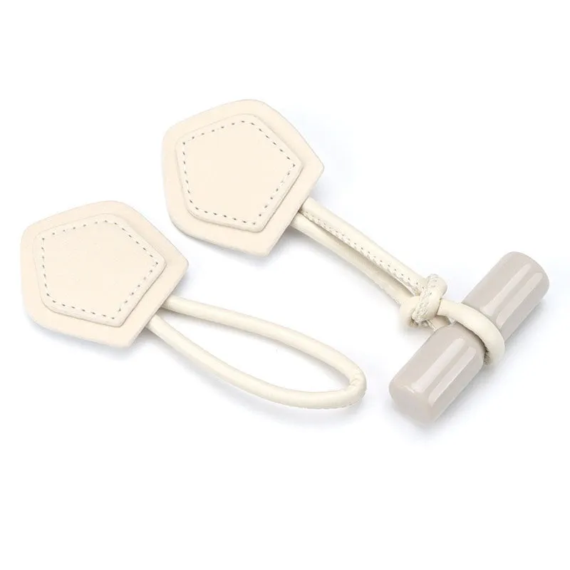 200mm Beige Brown Black Leather Buckles with Resin Cylinder 6pcs