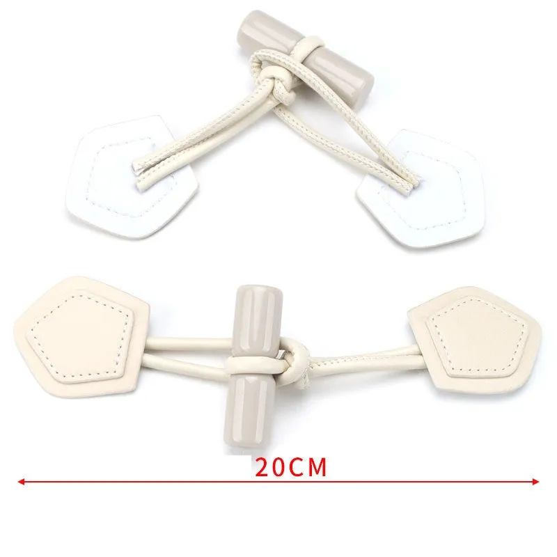 200mm Beige Brown Black Leather Buckles with Resin Cylinder 6pcs