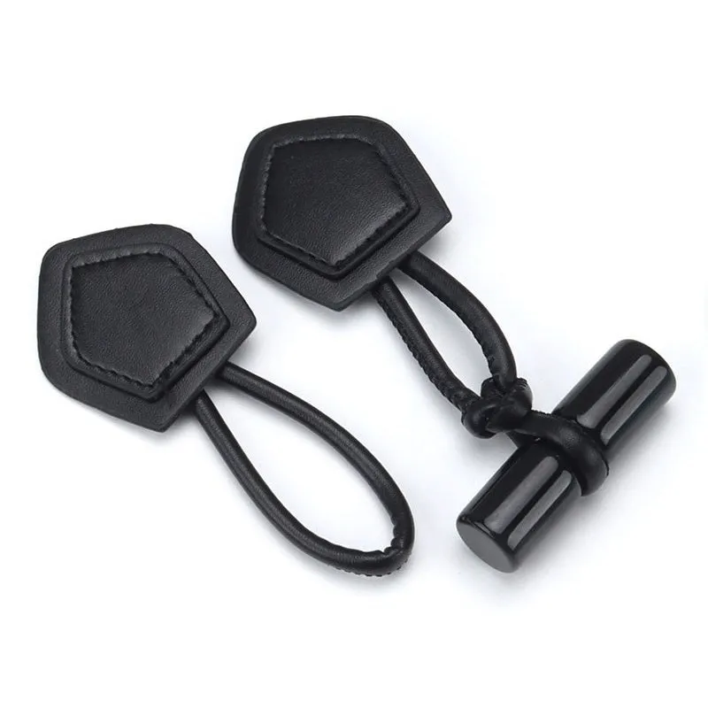 200mm Beige Brown Black Leather Buckles with Resin Cylinder 6pcs