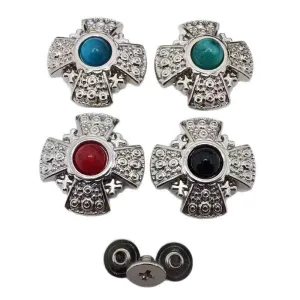 20MM Punk Belt Screw Studs – Zinc Alloy Cross Rivets 20 Pack