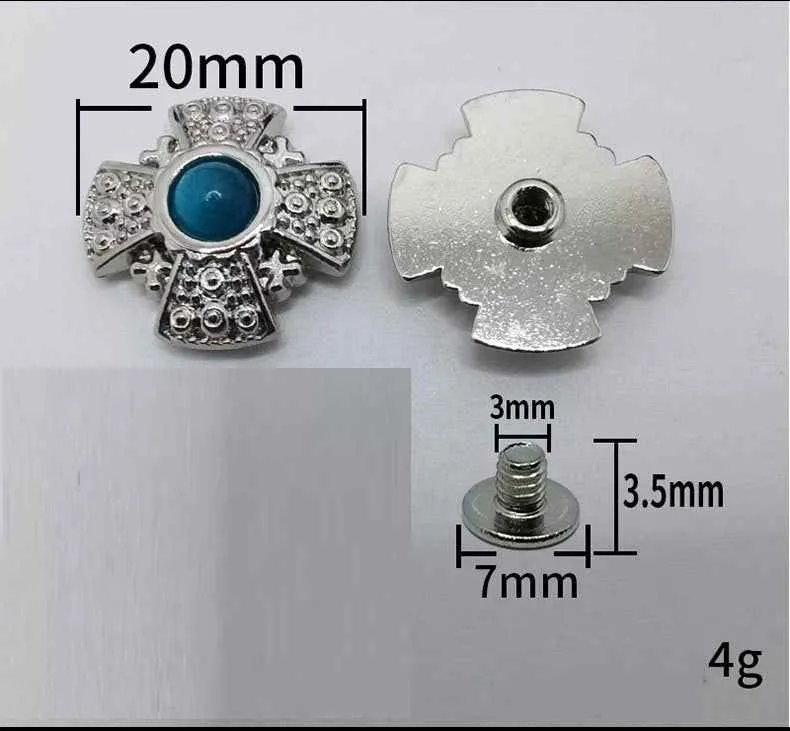 20MM Punk Belt Screw Studs – Zinc Alloy Cross Rivets 20 Pack