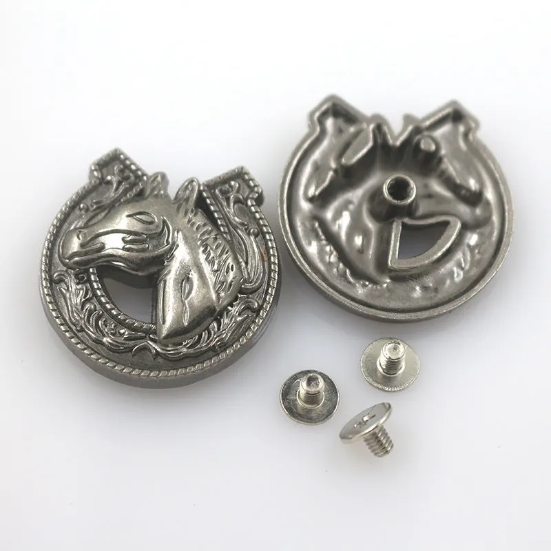 27mm Vintage Cow Horsehide Metal Buttons for Wallets Belts 50 Pack