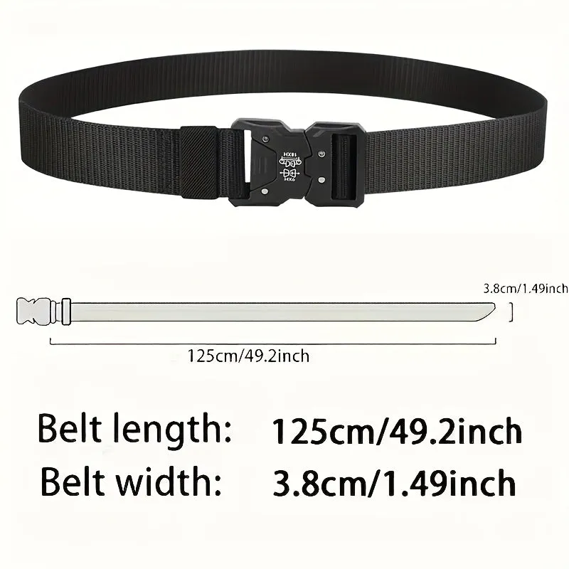 2pcs Men's Sports Belt with Plastic Buckle Nylon Functional Casual Canvas