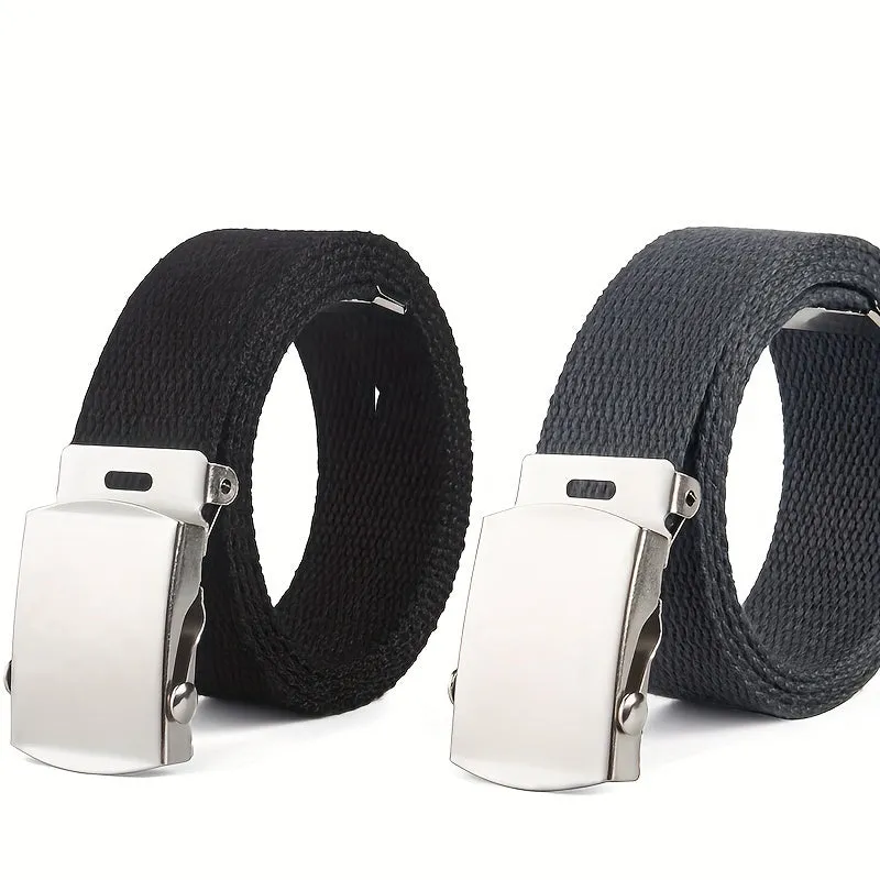 2pcs Tactical Canvas Belts for Training & Casual Wear
