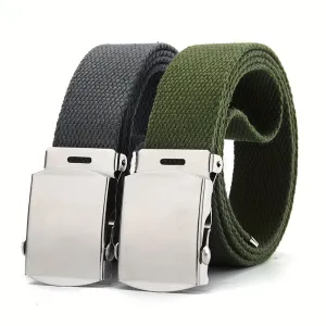 2pcs Tactical Canvas Belts for Training & Casual Wear