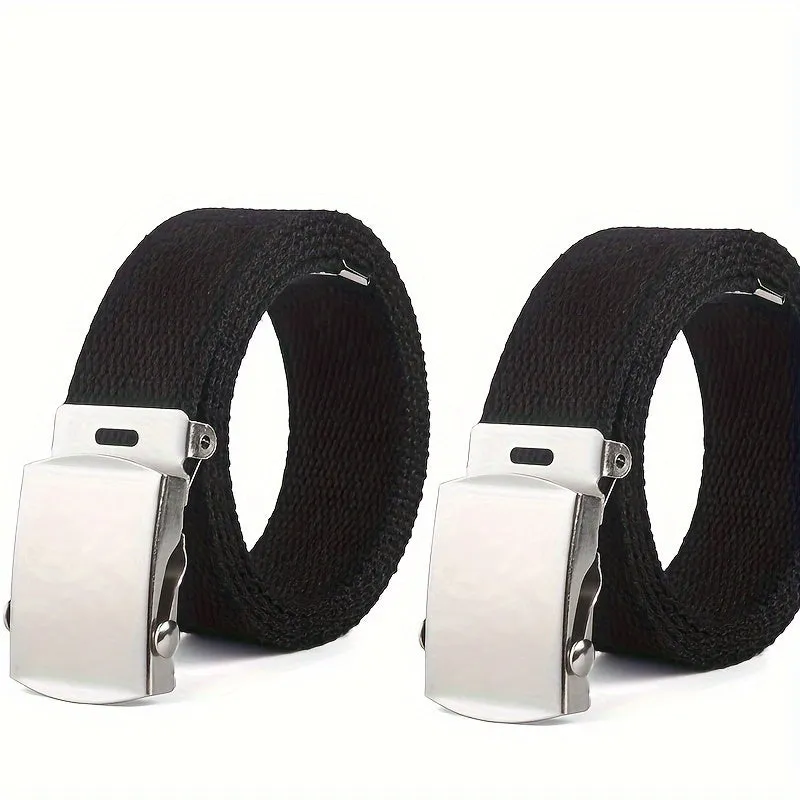 2pcs Tactical Canvas Belts for Training & Casual Wear