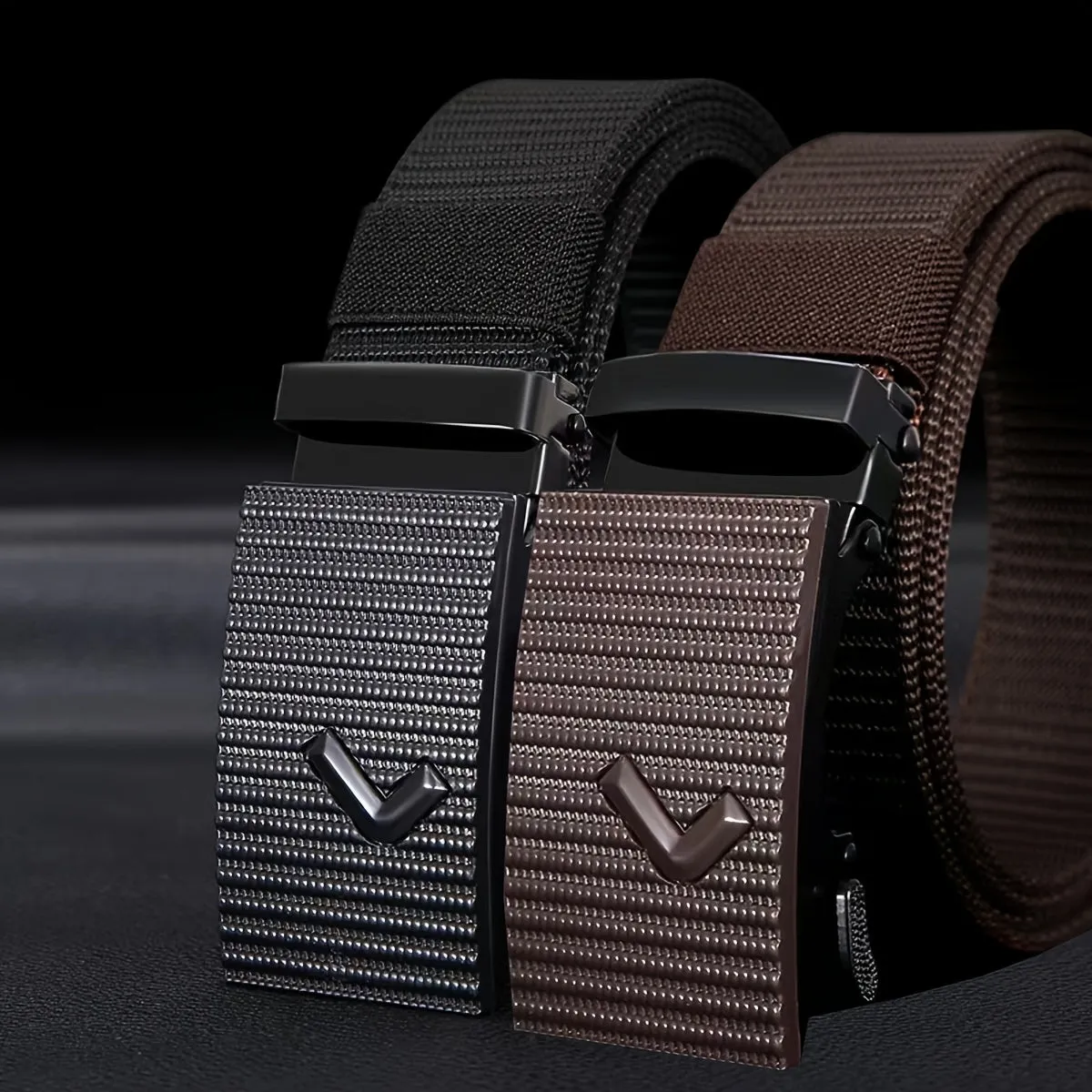 2pcs Unisex Tactical Canvas Belts for Outdoor Sports & Casual Wear