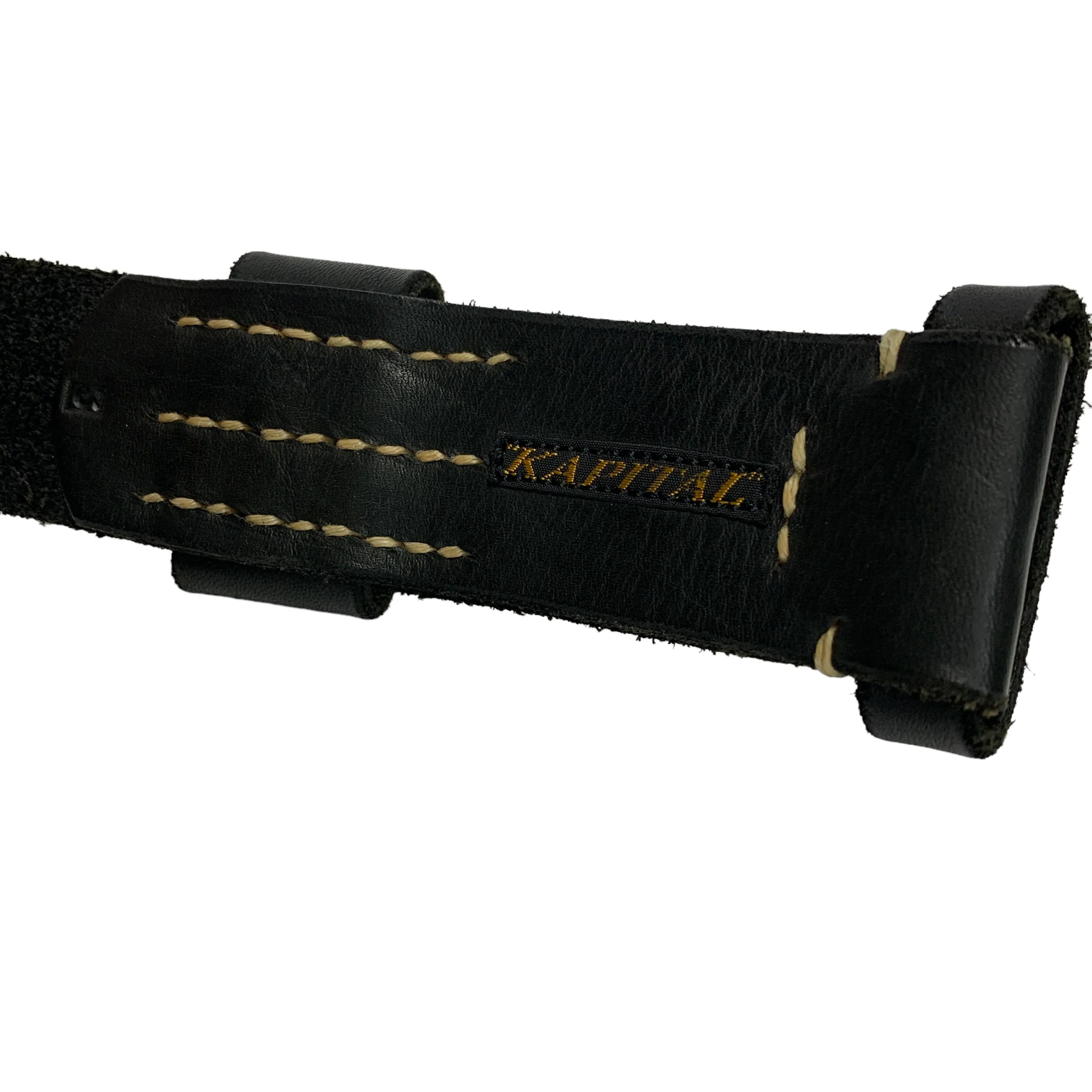 [3] Kapital Leather Potlach Cross Brass Nub Belt