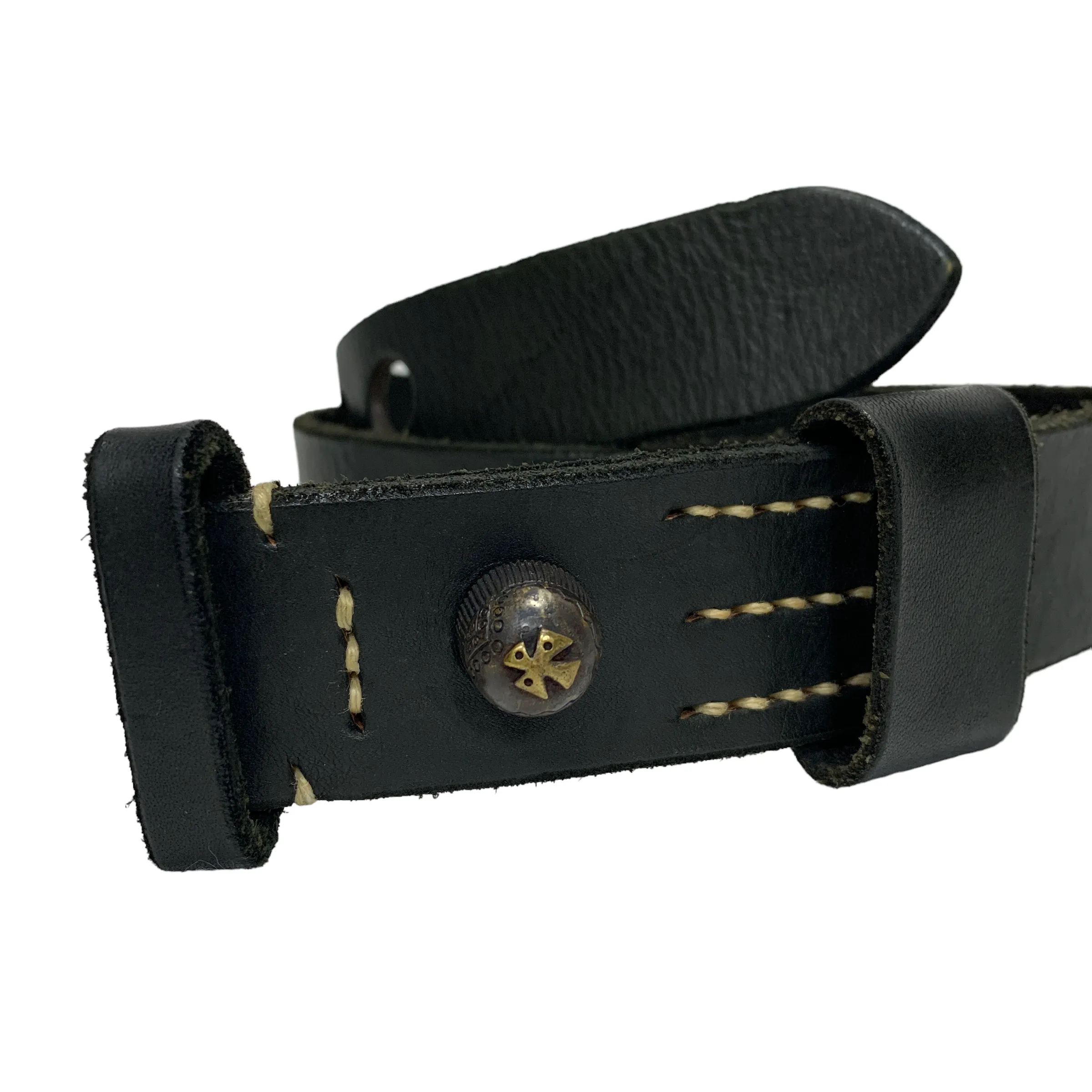 [3] Kapital Leather Potlach Cross Brass Nub Belt