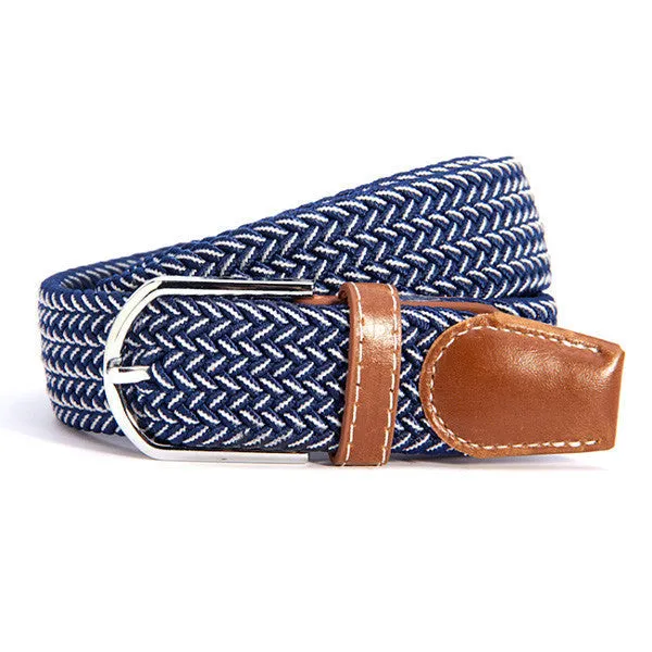 31 Colors Men Women's Canvas Plain Webbing Metal Buckle Woven Stretch Waist Belt