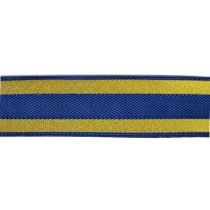 38mm Blue and Gold Striped Polyester Composite Lace