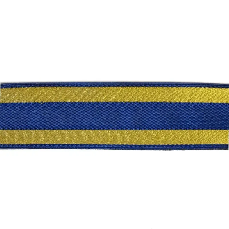 38mm Blue and Gold Striped Polyester Composite Lace