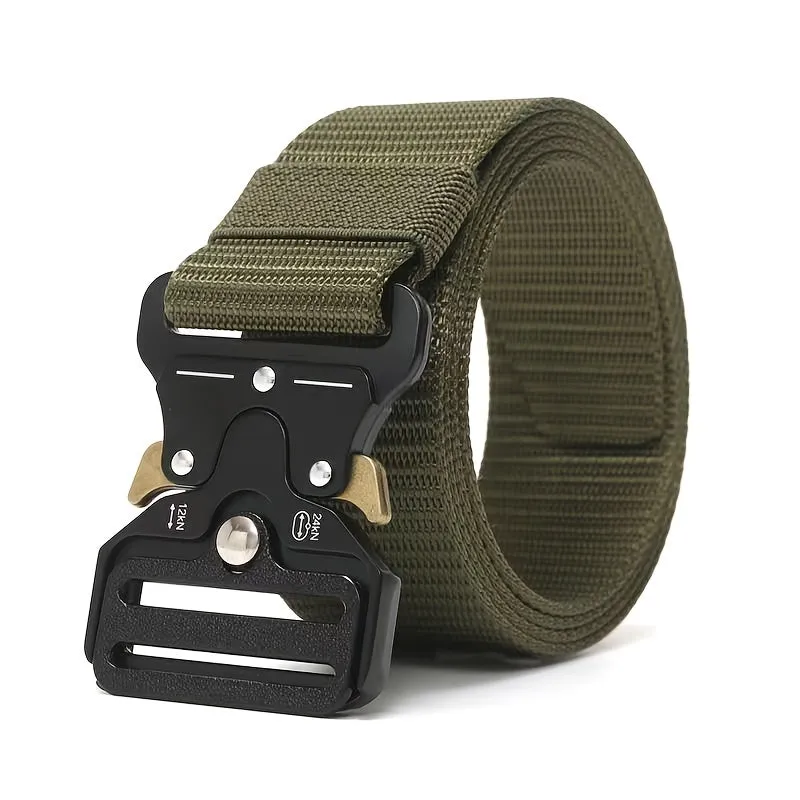 3pcs Men's Tactical Belts Canvas Adjustable Buckle Green Beige