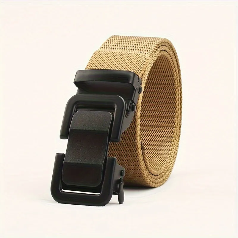 3pcs Men's Tactical Nylon Belts with Automatic Buckle Olive Green Beige