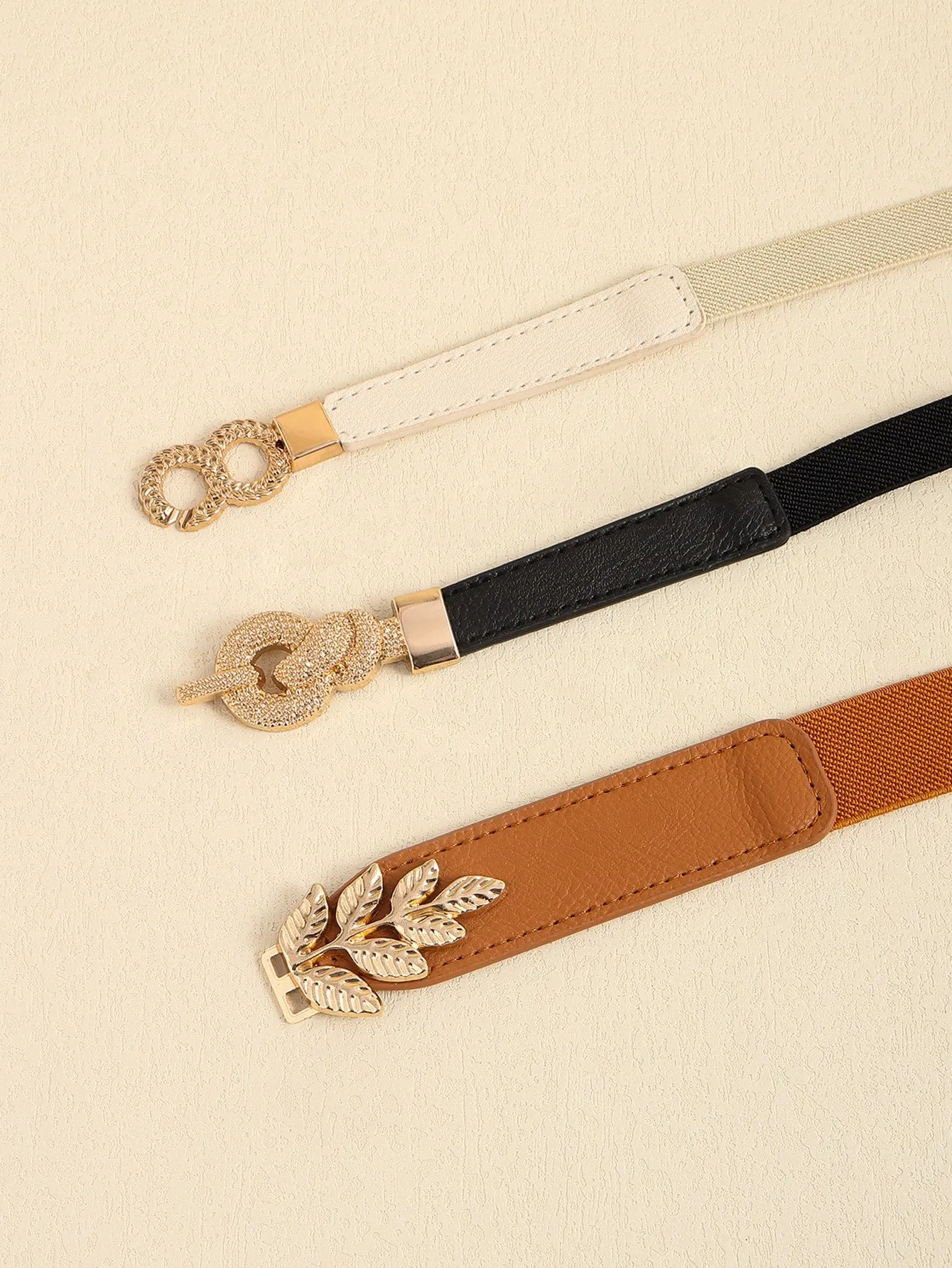 3pcs/set Thin Elastic Waist Belts