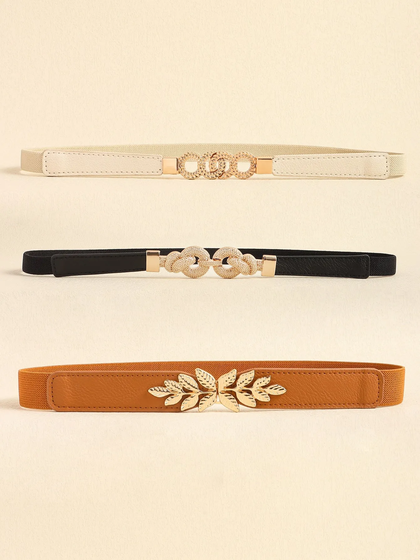 3pcs/set Thin Elastic Waist Belts