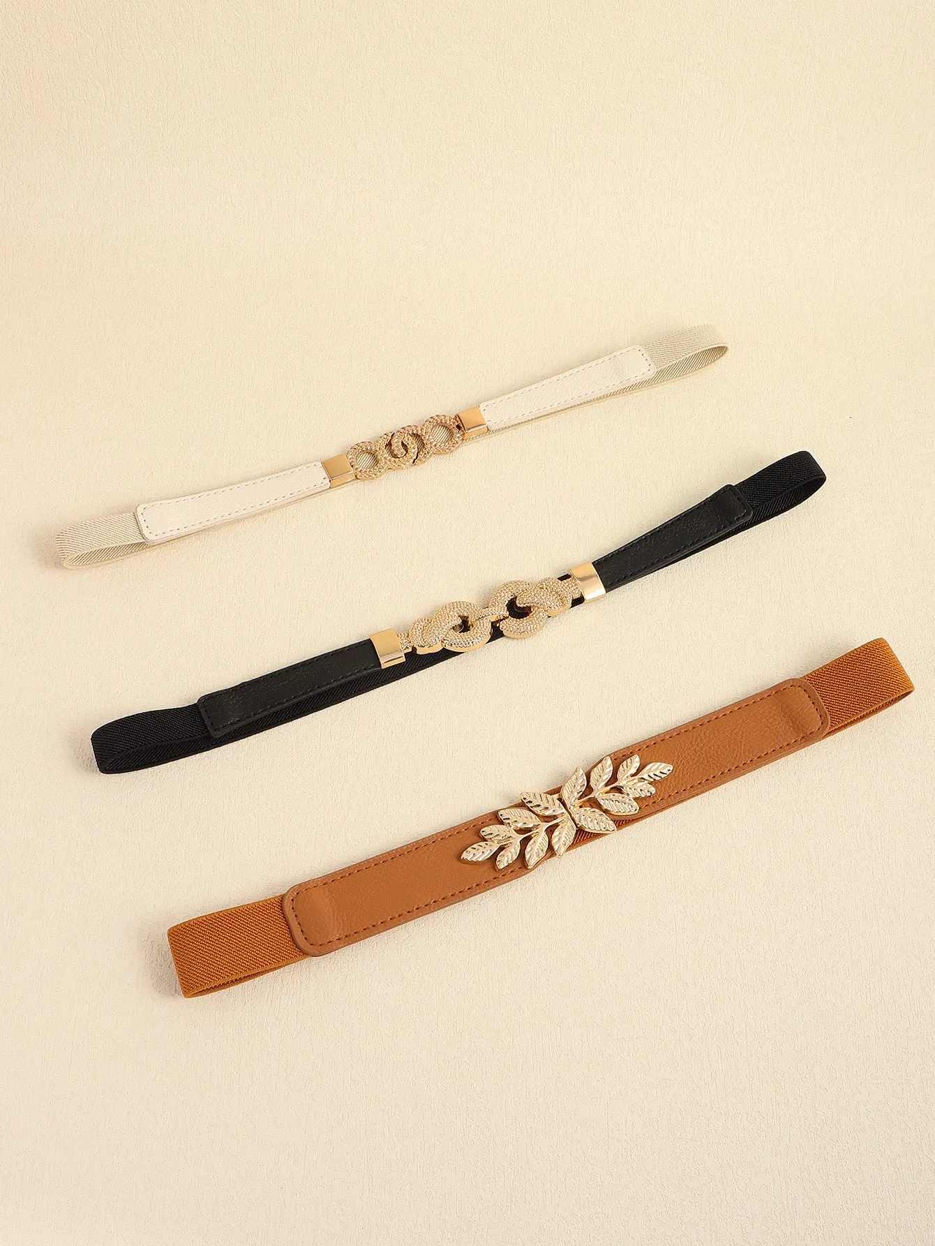 3pcs/set Thin Elastic Waist Belts