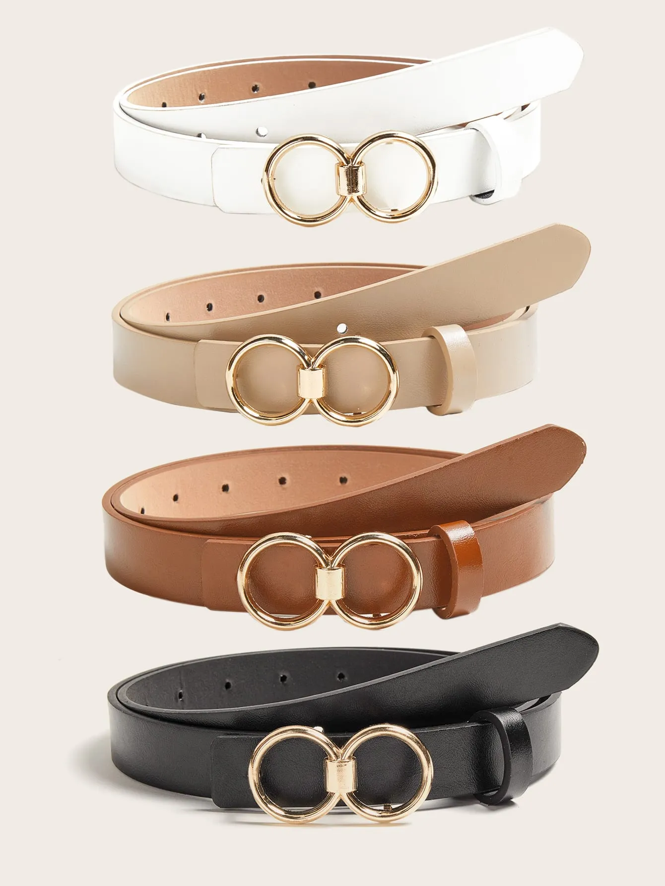 4pcs O-ring Buckle Belt