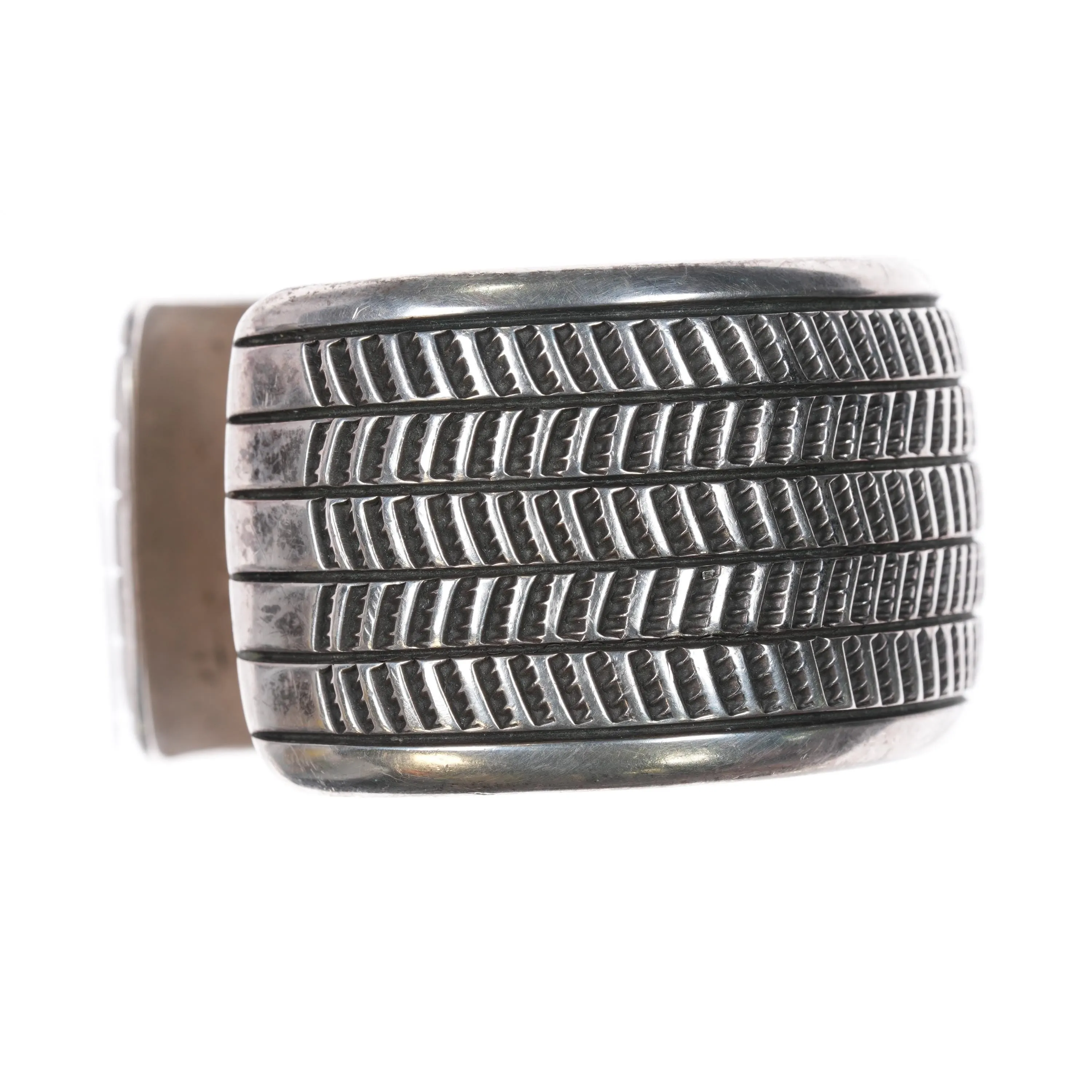 7.25" Cippy Crazy Horse  Cochiti Heavy sterling silver stamped cuff bracelet