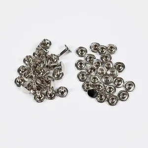 9mm x 9mm Nickel Double Cap Rivets 25 Pack