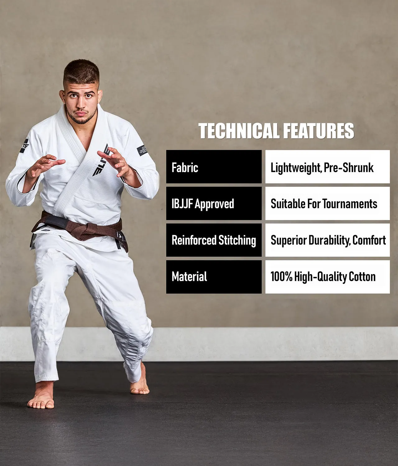 Adults' Brazilian Jiu Jitsu BJJ Brown Belt