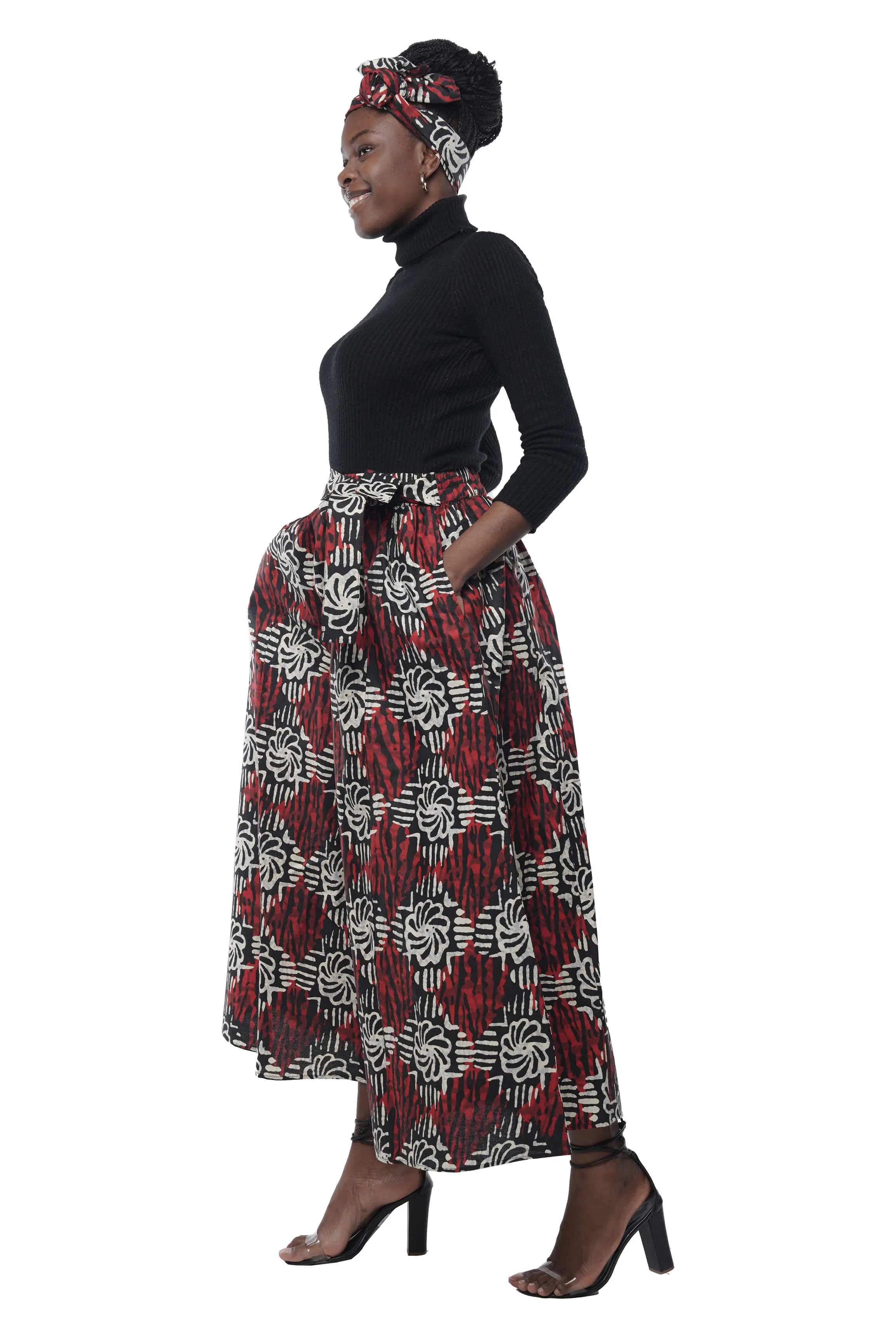 African Wide Palazzo Pants & Matching Handbag Set