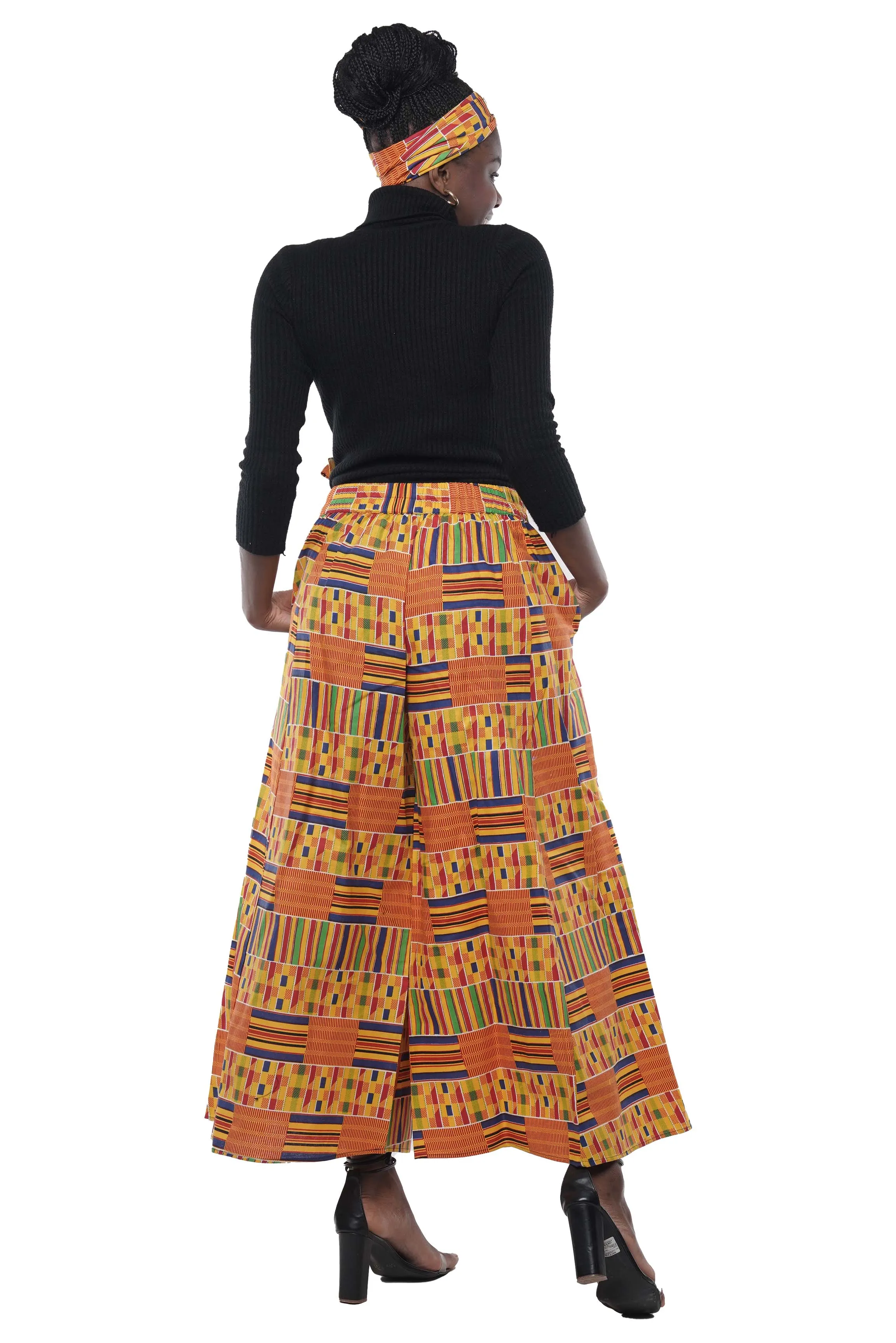 African Wide Palazzo Pants & Matching Handbag Set