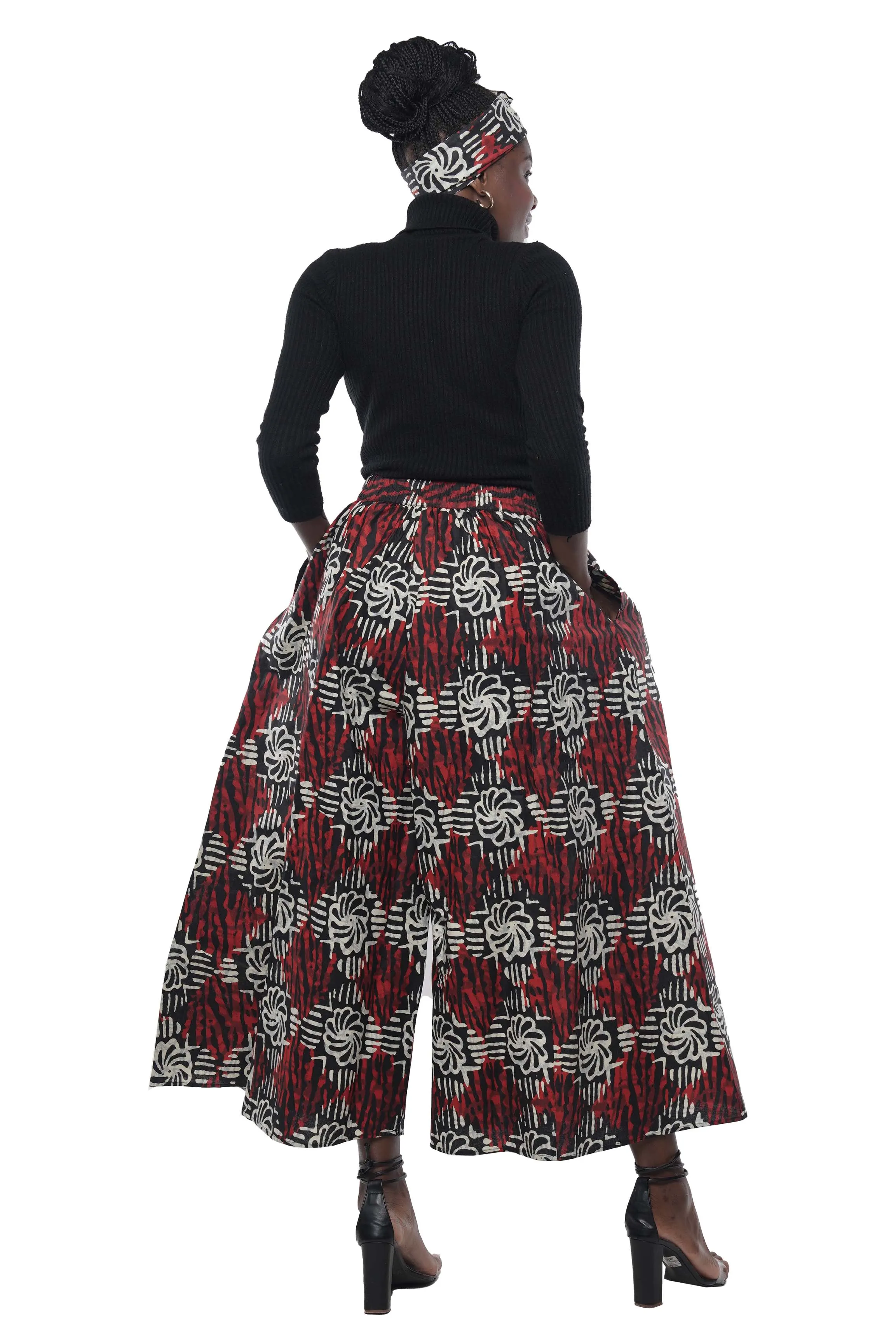 African Wide Palazzo Pants & Matching Handbag Set