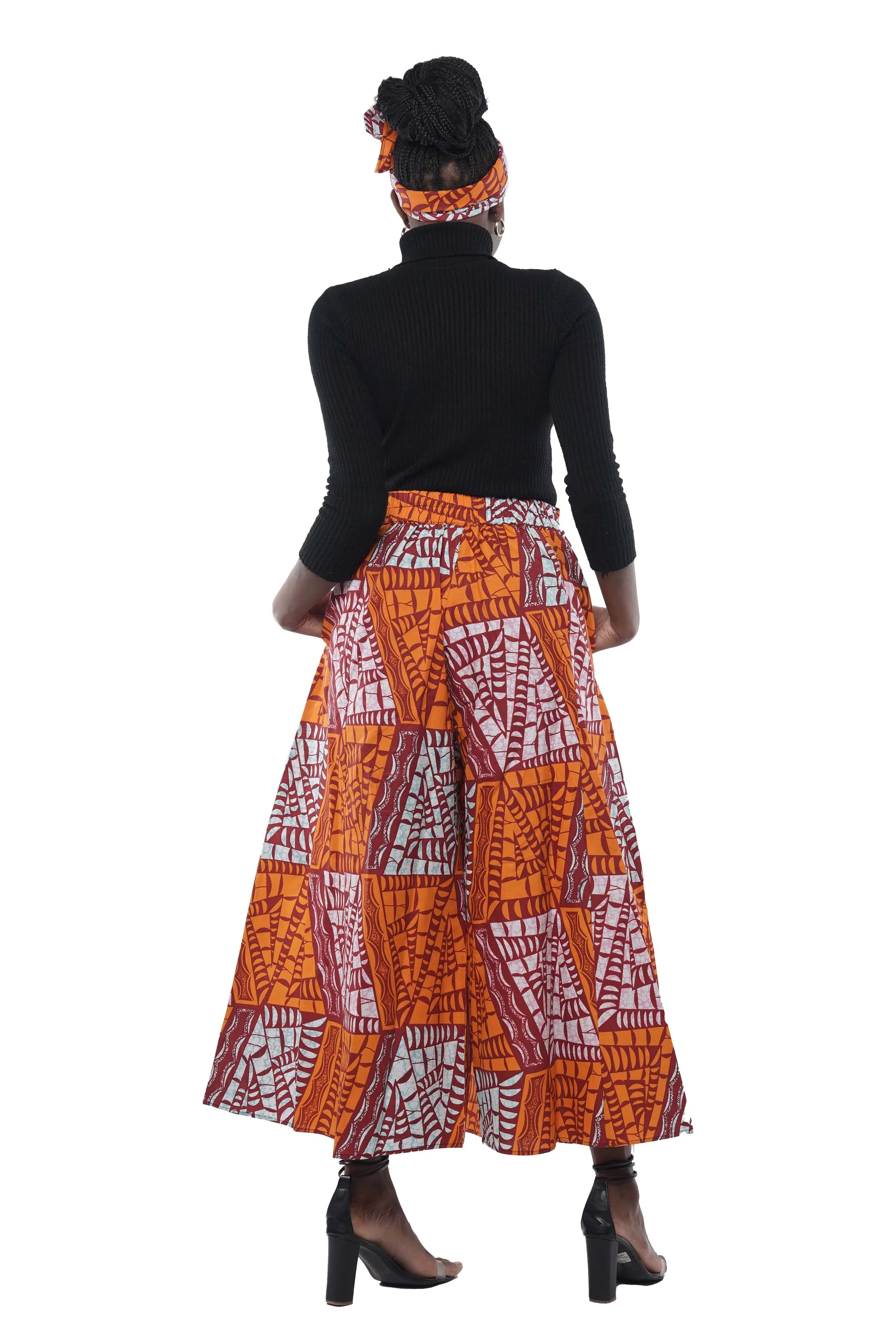 African Wide Palazzo Pants & Matching Handbag Set