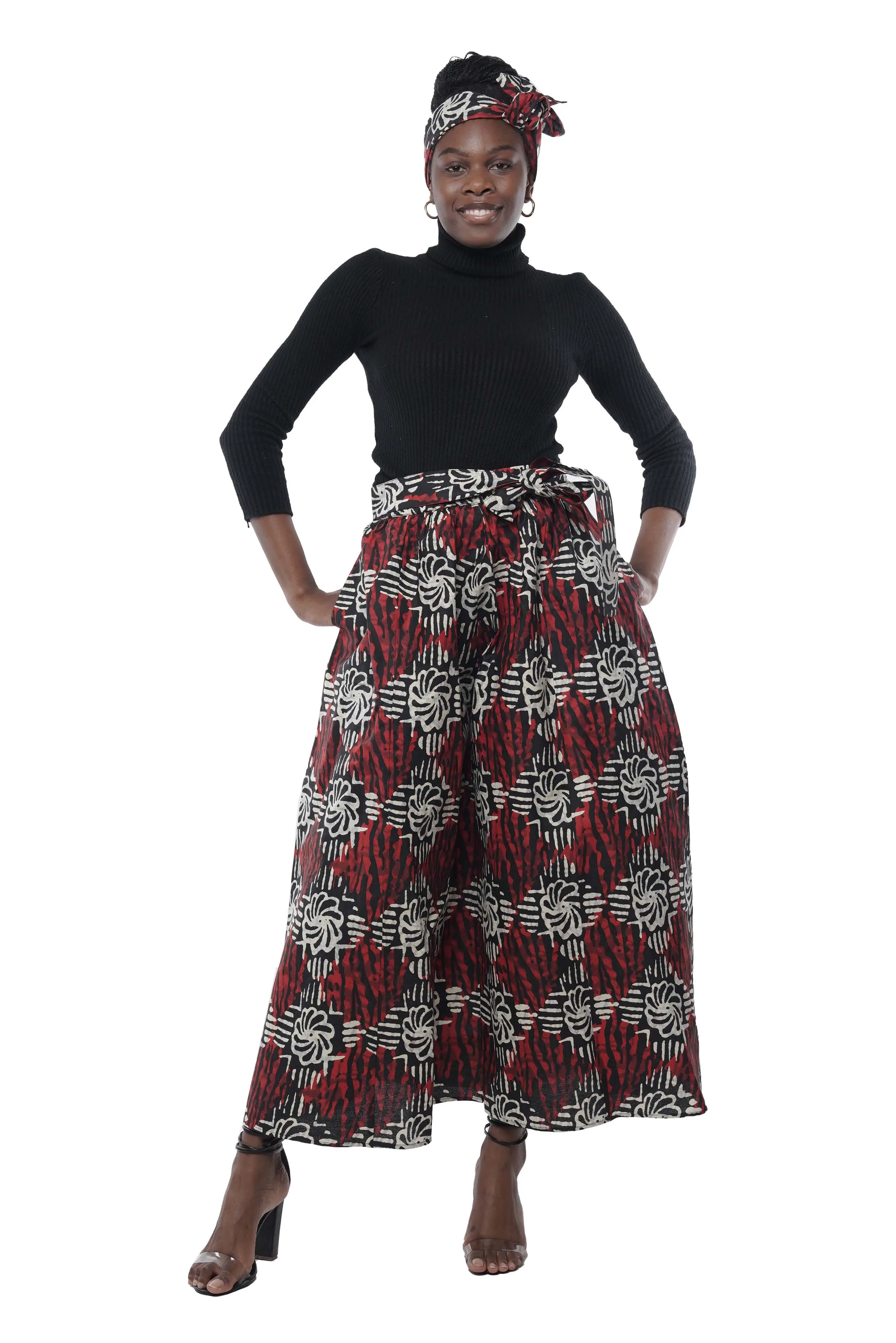 African Wide Palazzo Pants & Matching Handbag Set