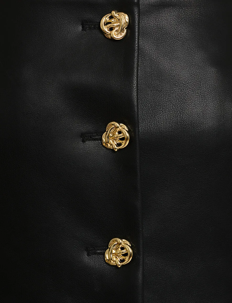 Agatha Leather Gold-Button Top