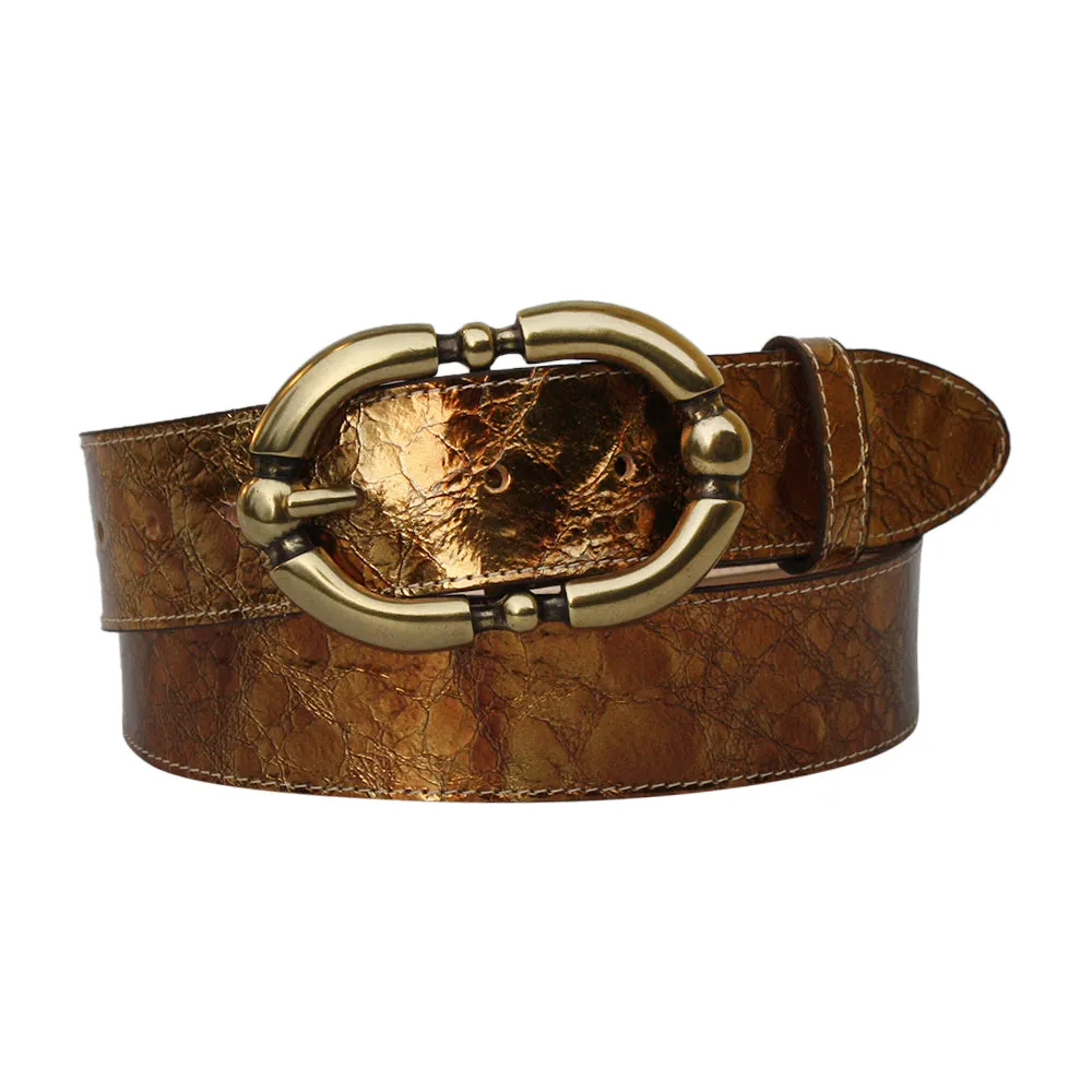 Aged Gold Oval Detachable Buckle.