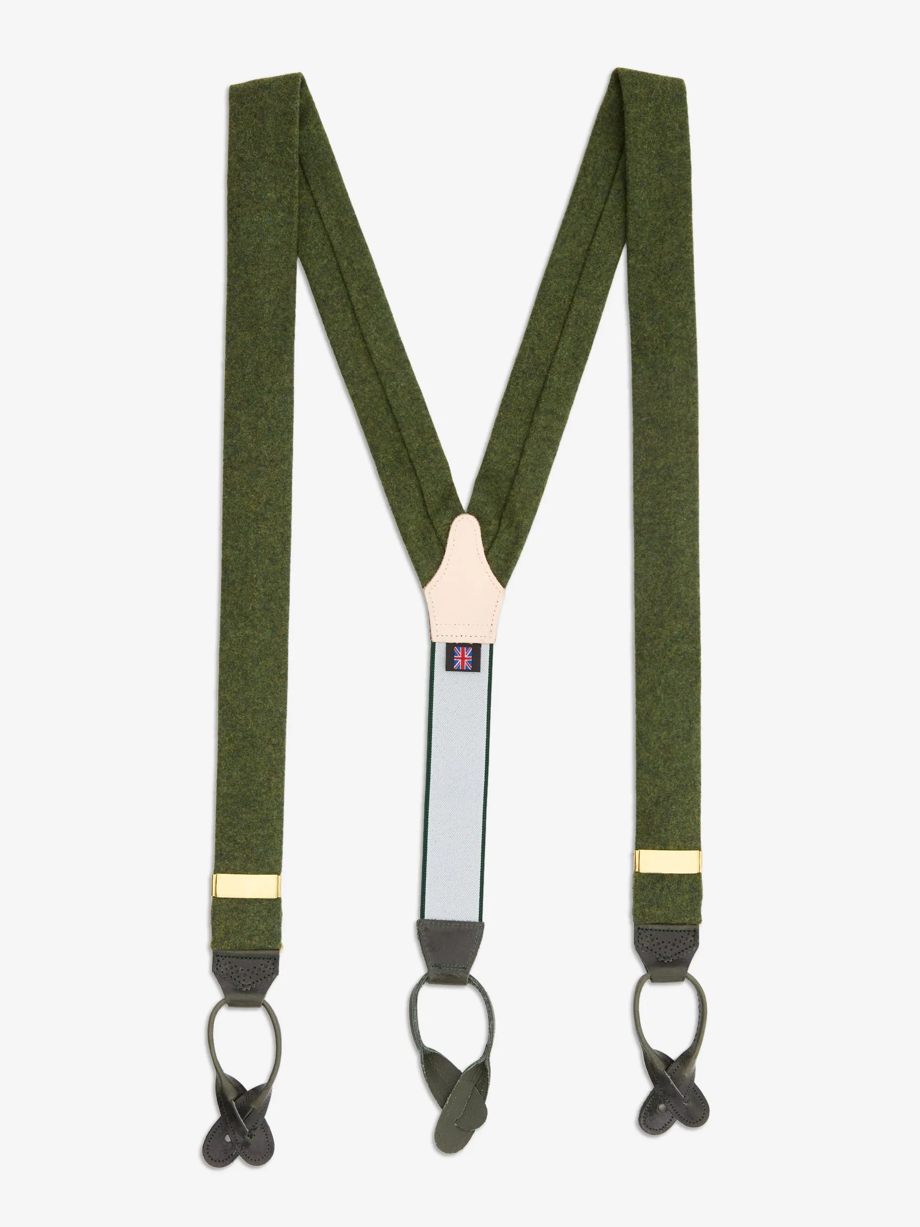 Albert Thurston X Sartoria Napoletana Green Flannel Suspender