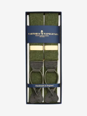 Albert Thurston X Sartoria Napoletana Green Flannel Suspender