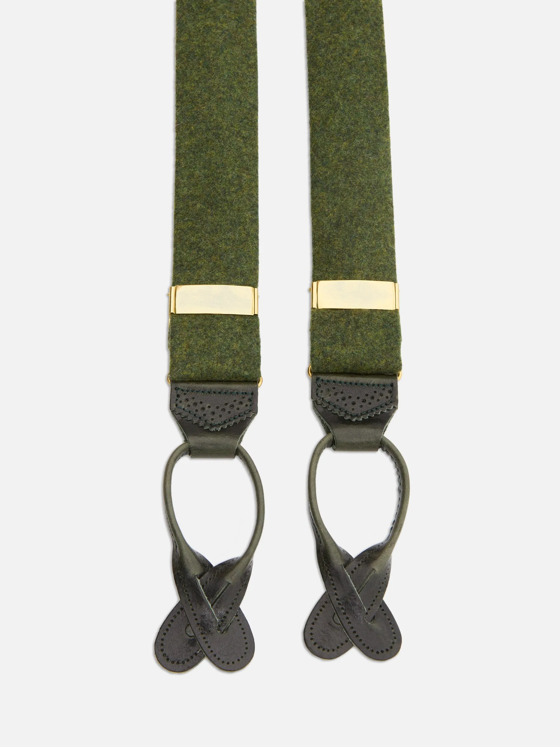 Albert Thurston X Sartoria Napoletana Green Flannel Suspender